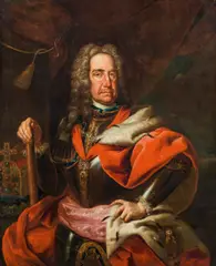 Johann Gottfried Auerbach, Emperor Karl VI. in armour (1685-1740), oil on canvas