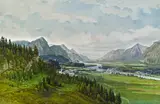 Thomas Ender, View of Brixlegg from Stadtberg in Rattenberg, watercolour on paper