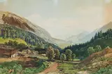 Thomas Ender, Farmhouse on the way to Georgenberg, watercolour on paper