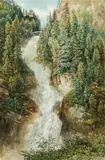 Thomas Ender, The Lassingfall in the Ötschergräben, watercolour on paper