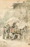 Rudolf von Alt, The painter Wipplinger in Hallstatt