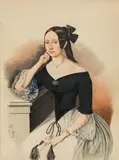 Ignác Josef Porges, Portrait of a young lady, 1838, watercolour on paper