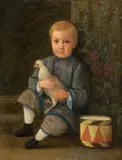 Johann Michael Neder, Boy with a drum, 1869, oil on panel