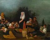 Johann Michael Neder, Family Schreiber in the vineyard II, 1879, oil on panel