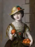 Johann Baptist Reiter, The young orange seller, oil on canvas