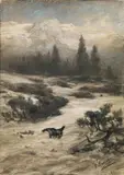 Franz Xaver von Pausinger, Courtin capercaillie cock in winter