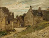 Rudolf Ribarz, French village, 1883, oil on canvas