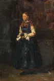 Gyula Aggházy, Woman in traditional costume, oil on panel, unframed