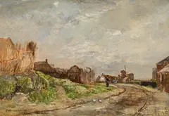 Rudolf Ribarz, French landscape near Cayeux, 1882, oil on panel