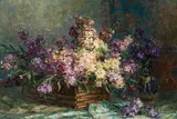 Marie Egner, Flower still life with stocks, c. 1899, oil on canvas