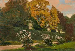 Hans Wilt, Mirabellgarden in Salzburg, oil on panel