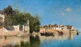 Rafael Senet y Perez, Canal in Venice, 1886, oil on canvas