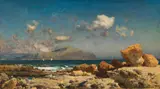 Leopold Carl Müller, Beach of Palermo, in the background Monte Pellegrino, c. 1873, oil on panel