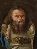 Bärtiger Mann mit blauem Mantel by follower of Giovanni Battista Tiepolo, Öl auf Leinwand, offered Feb 2016