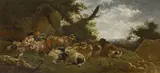 Ferdinand Kobell, Schafherde bei der Rast, Öl auf Leinwand