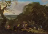 Jacob and Rachel at the well by Jan Frans van Bloemen, called il Orizzonte , circle of, oil on canvas, sold Feb 2016