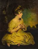 Joshua Reynolds, Mädchen in Landschaft ("The age of innocence"), Öl auf Leinwand