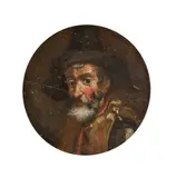 Bearded man with a hat by Bernardo Keilhau, called Monsù Bernardo , circle of, oil on panel, sold Feb 2016