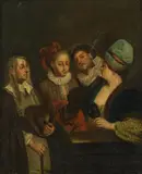 circle of Johan le Ducq, Gesellschaftsszene, Öl auf Leinwand