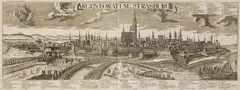 F. I. Saur, Ansicht von Straßburg (Argentoratum Strasburg), Kupferstich