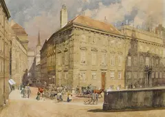 Franz Kopallik, Wien, Palais Lobkowitz, Aquarell auf Papier