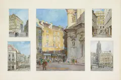 Anton Hans Karlinsky, Konvolut: 5 Wienansichten, 1938, Aquarell auf Papier