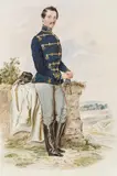 Leopold Fischer, Junger Husar, 1857, Aquarell auf Papier