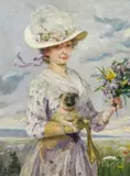 Charlotte Hampel, Self portrait of the artist, c. 1890, oil on panel