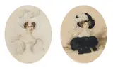 Franz Nachtmann, Mixed lot: Two elegant ladies, watercolour on paper