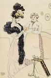 Raphael Kirchner, Konvolut: Elegante Dame; verliebtes Paar, Tusche, Aquarell auf Papier, ungerahmt