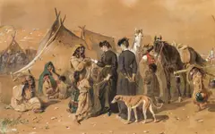 Carl Goebel, The fortuneteller, 1869, watercolour on paper