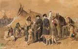 Carl Goebel, The fortuneteller, 1869, watercolour on paper