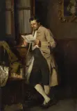 Gustav Holweg-Glantschnigg, Eleganter Herr im Salon, 1878, Öl auf Holz