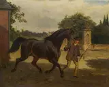 Wilhelm Richter, The presentation of the black horse, 1871, oil on canvas