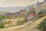 Otto Luhde, Ansicht von Krems an der Donau, Öl auf Leinwand