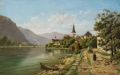 Fritz Chwala, Traunkirchen am Traunsee, Öl auf Leinwand