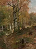 Hugo Darnaut, Vienna Woods in the fall, oil on canvas on cardboard