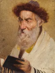 Franz Obermüller, Portrait of a Rabbi, oil on panel
