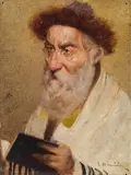 Franz Obermüller, Portrait of a Rabbi, oil on panel