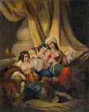 The harem by follower of Julius Viktor Berger, oil on canvas, offered Feb 2016