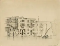 Markus Pernhart, Venedig, Canal Grande, Bleistift auf Papier