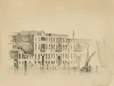 Markus Pernhart, Venedig, Canal Grande, Bleistift auf Papier