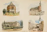 Jakob Alt, Vier Ansichten von Troppau: Kreuzkirche, Pfarrkirche, Schloss Grätz, Oberer Ring