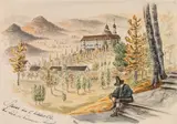 Franz Dirnböck, Konvolut: 2 Skizzenbücher mit Landschaftsdarstellungen aus Österreich, 1837-1860, Aquarell/Tusche/Bleistift auf Papier, gebunden