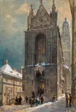 Rudolf von Alt, Kirche Maria am Gestade in der Christnacht