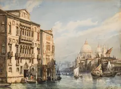 Federico Moja, Venedig, Canal Grande, 1851, Aquarell auf Papier
