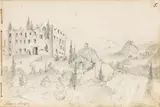Josef Willroider, Konvolut: 2 Skizzenbücher mit Figurenstudien (19 Blätter) und Landschaften (39 Blätter), 1858, Bleistift auf Papier, gebunden