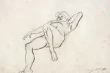 Lovis Corinth, Liegender Frauenakt, Bleistift auf Papier