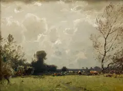 Weidelandschaft by Ludwig Willroider, Öl auf Leinwand, sold Feb 2016