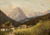 Reinhart Schinzel, Pendants: Königsberg bei Tarvis und Ossiacher See, Öl auf Karton